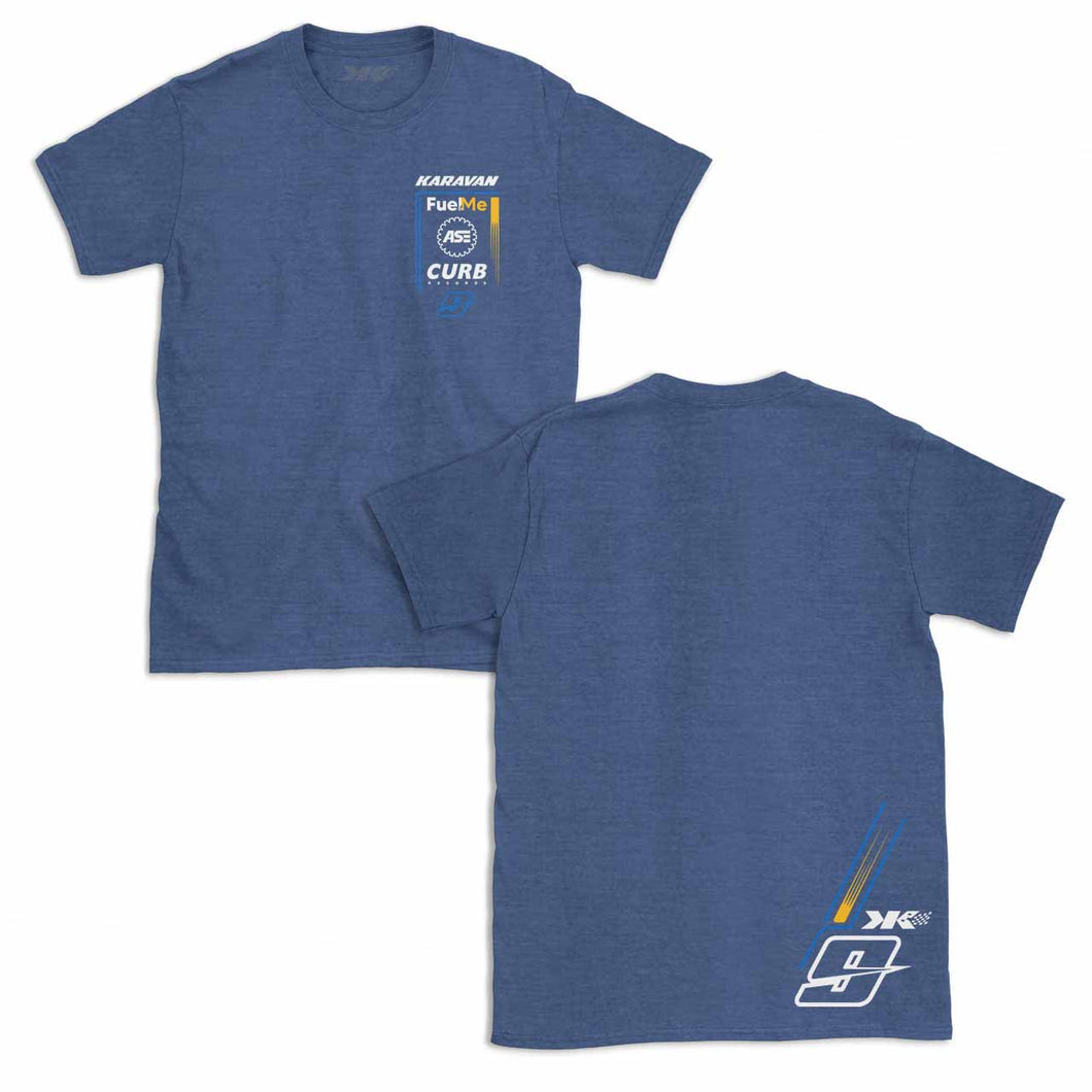 No. 9 Crew Tee - Heather Royal