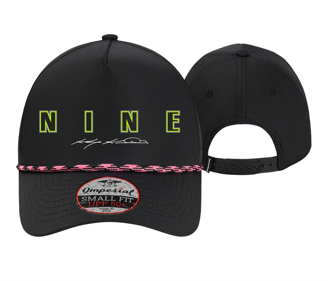 NINE Signature Rope Hat - Black/Hot Pink